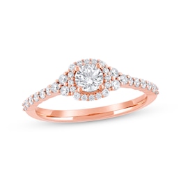 Now + Forever Round-Cut Diamond Engagement Ring 3/4 ct tw 14K Rose Gold