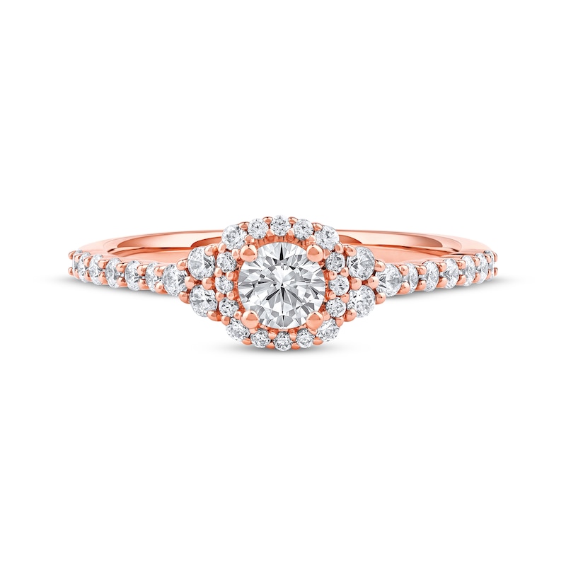 Round-Cut Diamond Engagement Ring 3/4 ct tw 14K Rose Gold