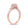 Thumbnail Image 2 of Round-Cut Diamond Double Halo Engagement Ring 3/4 ct tw 14K Rose Gold