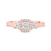 Thumbnail Image 3 of Round-Cut Diamond Double Halo Engagement Ring 3/4 ct tw 14K Rose Gold