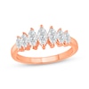 Thumbnail Image 1 of Lab-Grown Diamonds by KAY Marquise-Cut Seven-Stone Anniversary Ring 1 ct tw 14K Rose Gold