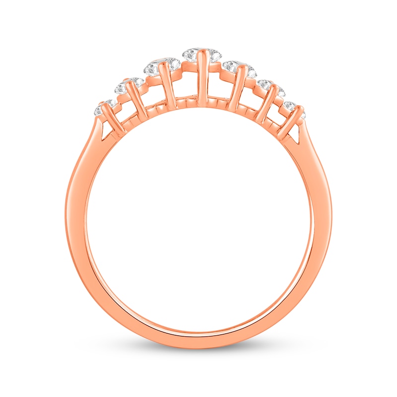 Main Image 3 of Lab-Grown Diamonds by KAY Marquise-Cut Seven-Stone Anniversary Ring 1 ct tw 14K Rose Gold