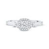 Thumbnail Image 3 of Round-Cut Diamond Double Halo Engagement Ring 3/4 ct tw 14K White Gold