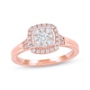 Thumbnail Image 1 of Round-Cut Diamond Halo Engagement Ring 3/4 ct tw 14K Rose Gold