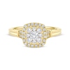 Thumbnail Image 2 of Round-Cut Diamond Halo Engagement Ring 3/4 ct tw 14K Yellow Gold