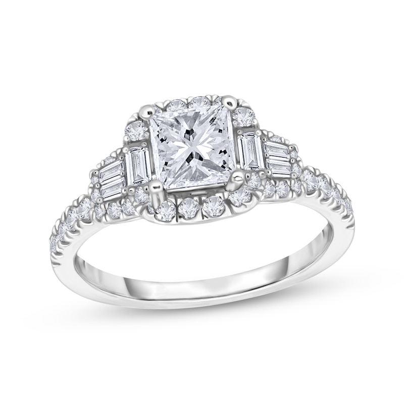 Main Image 1 of Princess-Cut Diamond Engagement Ring 1 ct tw 14K White Gold