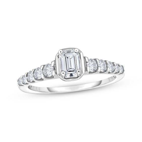 Emerald-Cut Diamond Engagement Ring 1/2 ct tw 10K White Gold