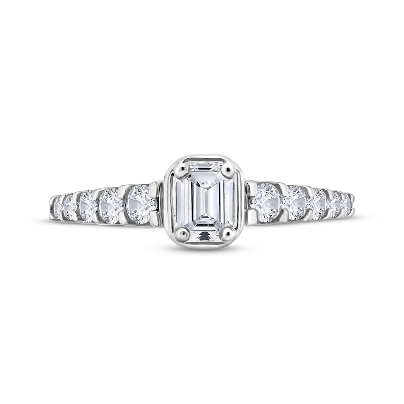 Main Image 3 of Emerald-Cut Diamond Engagement Ring 1/2 ct tw 10K White Gold