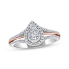 Thumbnail Image 1 of Multi-Diamond Center Pear-Shaped Engagement Ring 1/2 ct tw 14K Two-Tone Gold