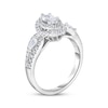 Thumbnail Image 2 of Marquise-Cut Diamond Double Halo Three-Stone Engagement Ring 1 ct tw 14K White Gold