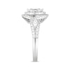 Thumbnail Image 3 of Marquise-Cut Diamond Double Halo Three-Stone Engagement Ring 1 ct tw 14K White Gold