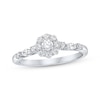 Thumbnail Image 1 of Round-Cut Diamond Flower Halo Engagement Ring 1/2 ct tw 14K White Gold