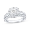 Thumbnail Image 1 of Princess-Cut Diamond Cushion Halo Engagement Ring 1-1/6 ct tw 14K White Gold