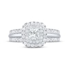 Thumbnail Image 3 of Princess-Cut Diamond Cushion Halo Engagement Ring 1-1/6 ct tw 14K White Gold