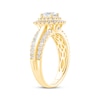 Thumbnail Image 1 of Princess-Cut Diamond Cushion Halo Engagement Ring 1-1/6 ct tw 14K Yellow Gold