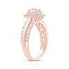 Thumbnail Image 2 of Princess-Cut Diamond Cushion Halo Engagement Ring 1-1/6 ct tw 14K Rose Gold