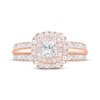 Thumbnail Image 3 of Princess-Cut Diamond Cushion Halo Engagement Ring 1-1/6 ct tw 14K Rose Gold