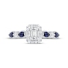 Thumbnail Image 2 of Emerald-Cut Diamond & Blue Sapphire Engagement Ring 5/8 ct tw 14K White Gold