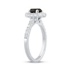 Thumbnail Image 2 of Now + Forever Round-Cut Black & White Diamond Halo Engagement Ring 1-5/8 ct tw 10K White Gold