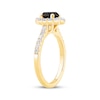 Thumbnail Image 2 of Round-Cut Black & White Diamond Halo Engagement Ring 1-5/8 ct tw 10K Yellow Gold