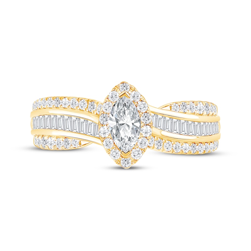 Main Image 3 of Marquise-Cut Diamond Engagement Ring 7/8 ct tw 10K Yellow Gold