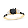 Thumbnail Image 1 of Round-Cut Black & White Diamond Engagement Ring 1-1/4 ct tw 10K Yellow Gold