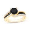 Thumbnail Image 0 of Round-Cut Black & White Diamond Engagement Ring 2-1/5 ct tw 10K Yellow Gold