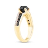 Thumbnail Image 1 of Round-Cut Black & White Diamond Engagement Ring 2-1/5 ct tw 10K Yellow Gold