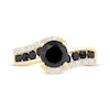 Thumbnail Image 2 of Round-Cut Black & White Diamond Engagement Ring 2-1/5 ct tw 10K Yellow Gold
