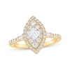 Thumbnail Image 1 of Princess-Cut Marquise Halo Engagement Ring 3/4 ct tw 14K Yellow Gold