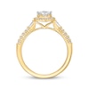 Thumbnail Image 3 of Princess-Cut Marquise Halo Engagement Ring 3/4 ct tw 14K Yellow Gold