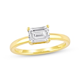 Lab-Created Diamonds by KAY Emerald-Cut Solitaire Engagement Ring 1 ct tw 14K Yellow Gold (F/SI2)