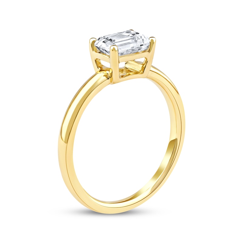 Main Image 2 of Lab-Grown Diamonds by KAY Emerald-Cut Solitaire Engagement Ring 1 ct tw 14K Yellow Gold (F/SI2)