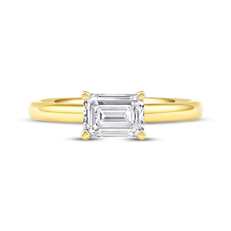 Main Image 3 of Lab-Grown Diamonds by KAY Emerald-Cut Solitaire Engagement Ring 1 ct tw 14K Yellow Gold (F/SI2)