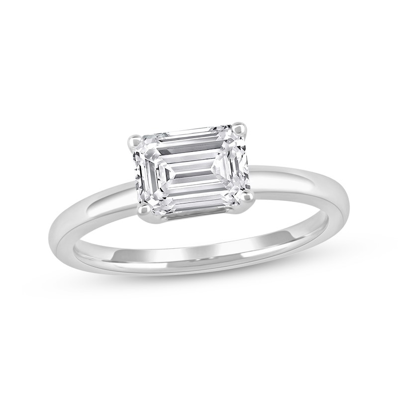 Main Image 1 of Lab-Grown Diamonds by KAY Emerald-Cut Solitaire Engagement Ring 1-1/2 ct tw 14K White Gold (F/SI2)