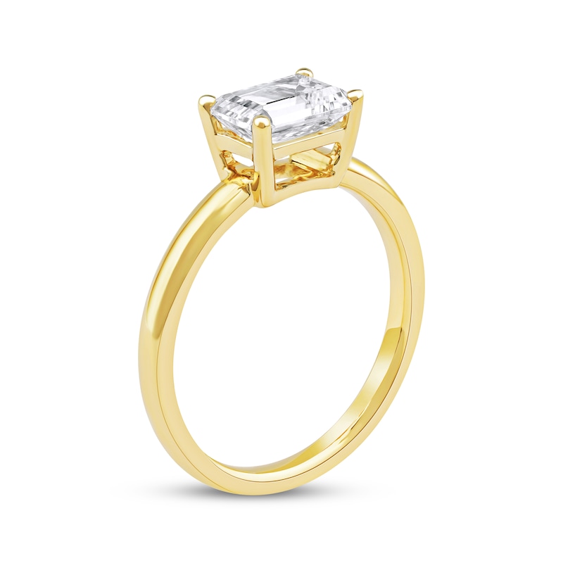 Main Image 2 of Lab-Grown Diamonds by KAY Emerald-Cut Solitaire Engagement Ring 1-1/2 ct tw 14K Yellow Gold (F/SI2)