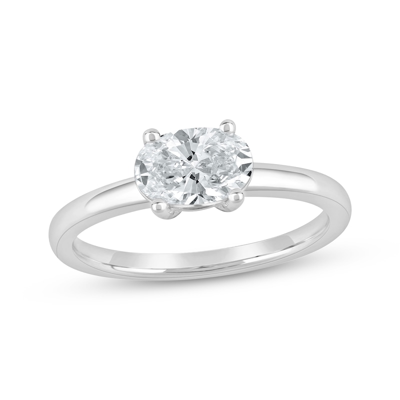 Lab-Grown Diamonds by KAY Oval-Cut Solitaire Engagement Ring 1 ct tw 14K White Gold (F/SI2)