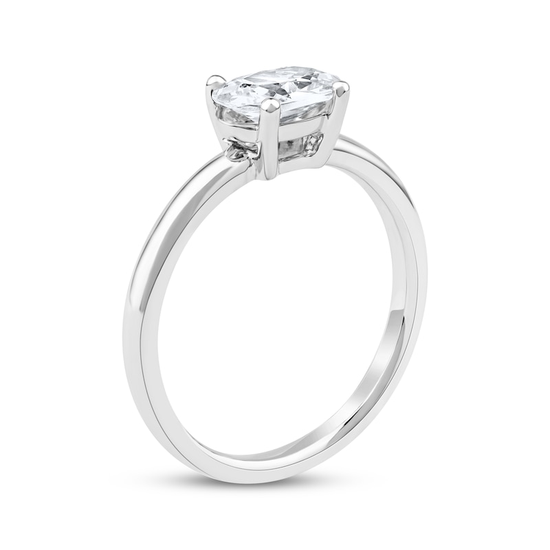 Lab-Grown Diamonds by KAY Oval-Cut Solitaire Engagement Ring 1 ct tw 14K White Gold (F/SI2)