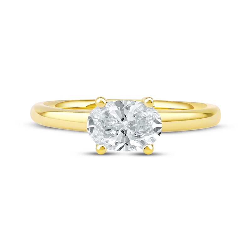 Main Image 3 of Lab-Grown Diamonds by KAY Oval-Cut Solitaire Engagement Ring 1 ct tw 14K Yellow Gold (F/SI2)