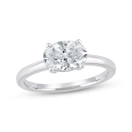 Lab-Grown Diamonds by KAY Oval-Cut Solitaire Engagement Ring 1-1/2 ct tw 14K White Gold (F/SI2)