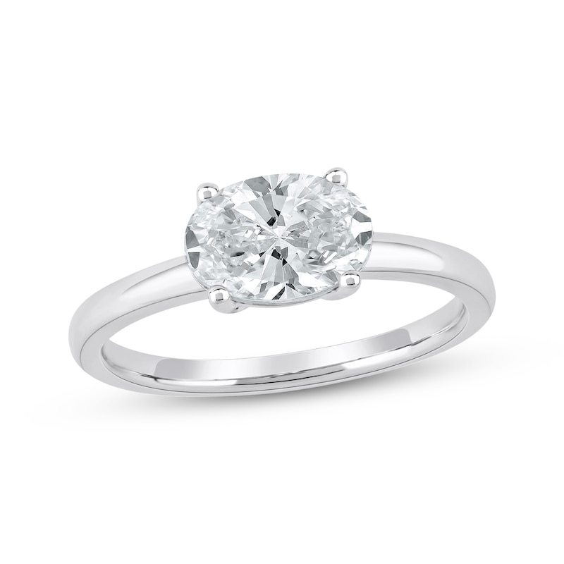 Main Image 1 of Lab-Grown Diamonds by KAY Oval-Cut Solitaire Engagement Ring 1-1/2 ct tw 14K White Gold (F/SI2)