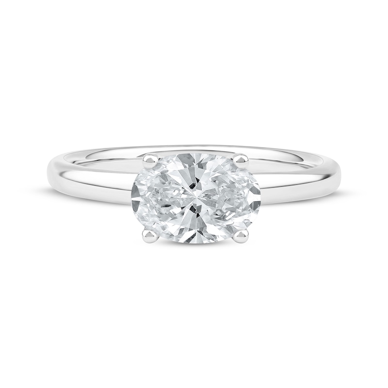 Main Image 3 of Lab-Grown Diamonds by KAY Oval-Cut Solitaire Engagement Ring 1-1/2 ct tw 14K White Gold (F/SI2)