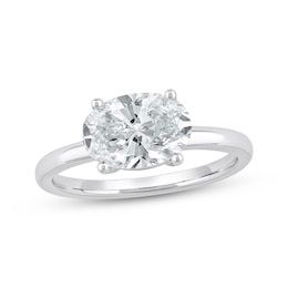 Now + Forever Lab-Grown Diamonds Oval-Cut Solitaire Engagement Ring 2 ct tw 14K White Gold (F/SI2)