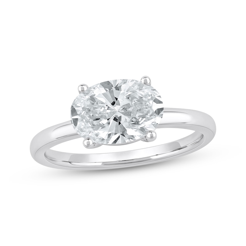 Main Image 1 of Lab-Grown Diamonds by KAY Oval-Cut Solitaire Engagement Ring 2 ct tw 14K White Gold (F/SI2)