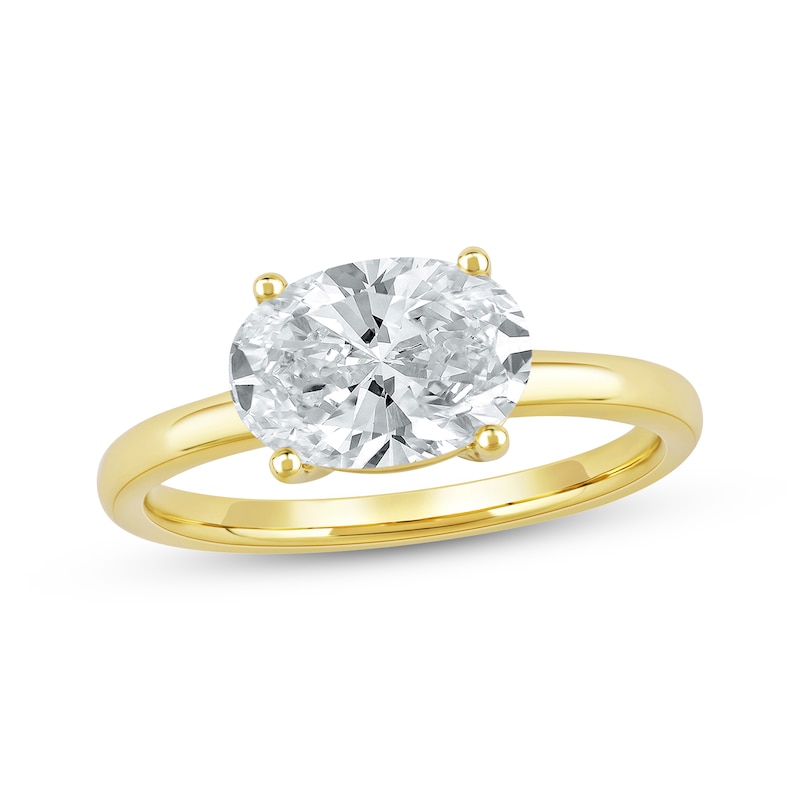 Lab-Grown Diamonds by KAY Oval-Cut Solitaire Engagement Ring 2 ct tw 14K Yellow Gold (F/SI2)