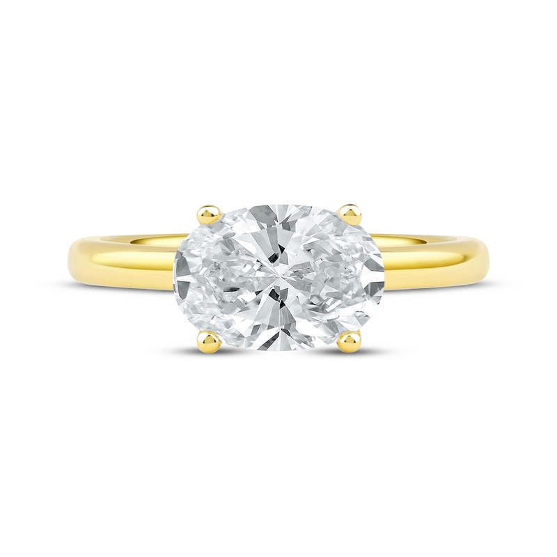 Lab-Grown Diamonds by KAY Oval-Cut Solitaire Engagement Ring 2 ct tw 14K Yellow Gold (F/SI2)