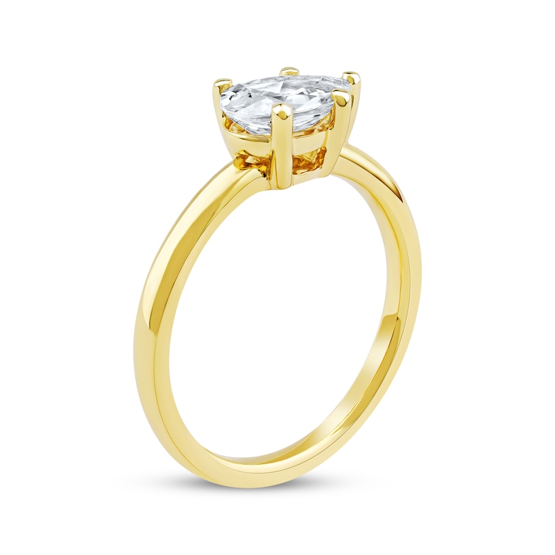 Main Image 2 of Now + Forever Lab-Grown Diamonds East West Pear-Shaped Solitaire Engagement Ring 1 ct tw 14K Yellow Gold (F/SI2)