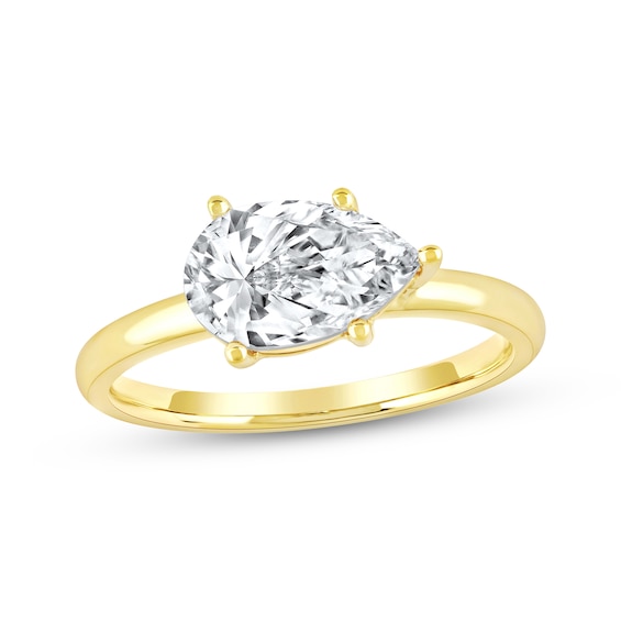Lab-Created Diamonds by KAY Pear-Shaped Solitaire Engagement Ring 1-1/2 ct tw 14K Yellow Gold (F/SI2)