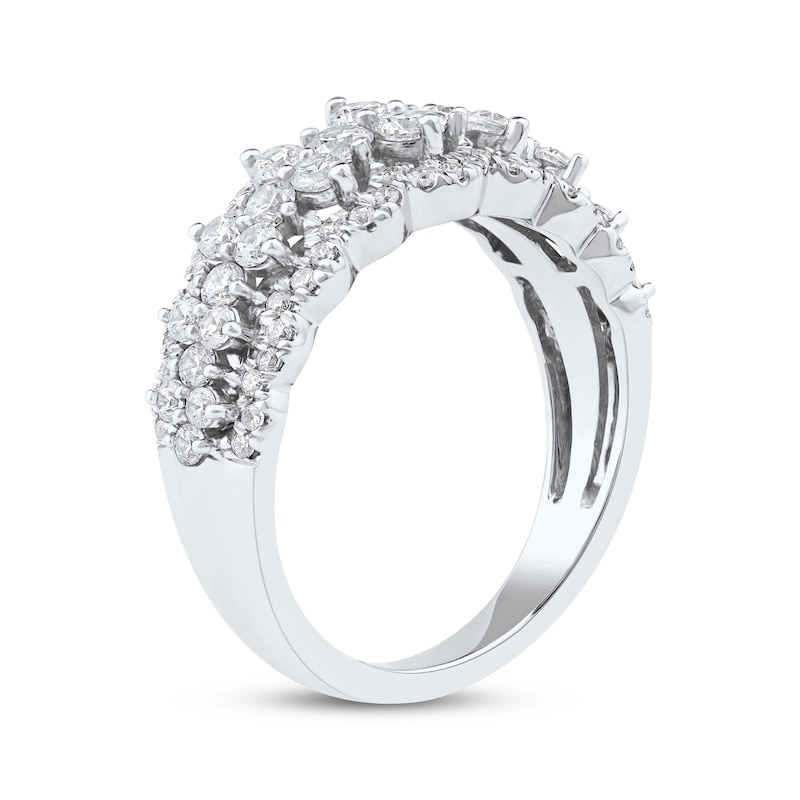 Lab-Created Diamonds by KAY Scalloped Anniversary Ring 1-1/4 ct tw 14K White Gold