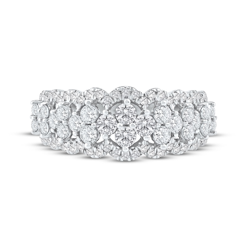 Lab-Created Diamonds by KAY Scalloped Anniversary Ring 1-1/4 ct tw 14K White Gold